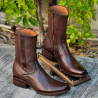 Kit Bota Maverick 2.0 Masculino de Couro Legítimo + 3 BRINDES: Cinto, Chapéu e Carteira