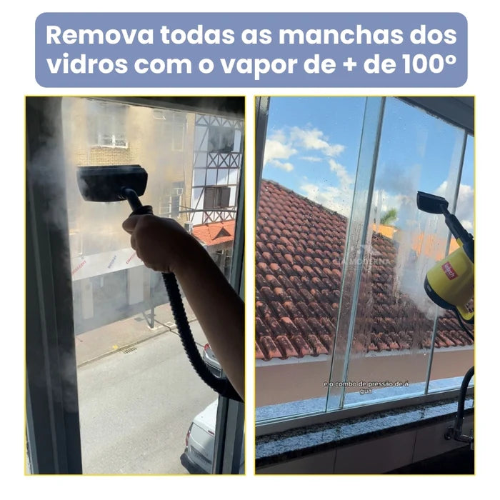 Limpador à Vapor com 9 acessórios + Brinde Esponja Mágica