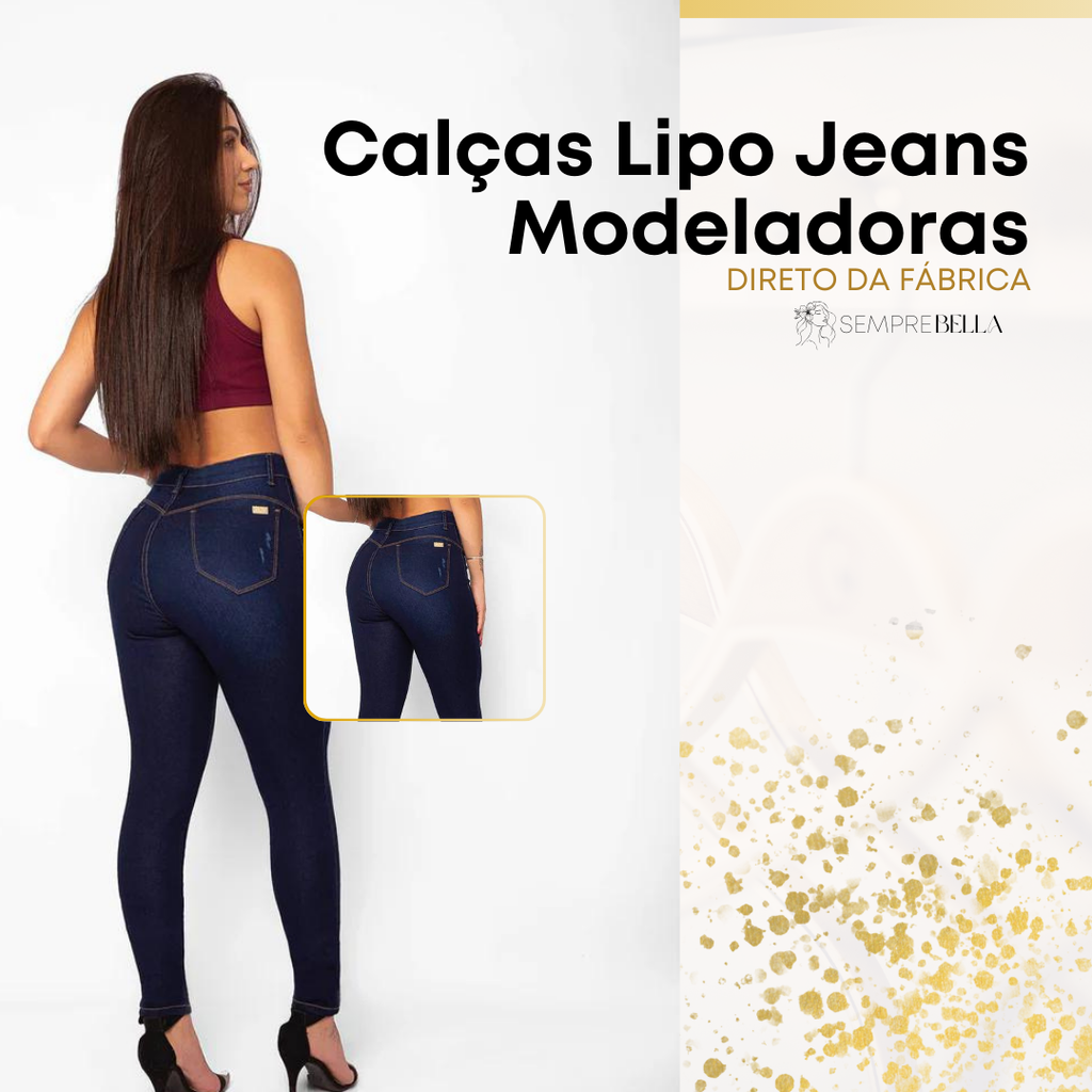 Kit 3 Calças Lipo Jeans Modeladoras [DIRETO DA FÁBRICA] + Brinde Exclusivo
