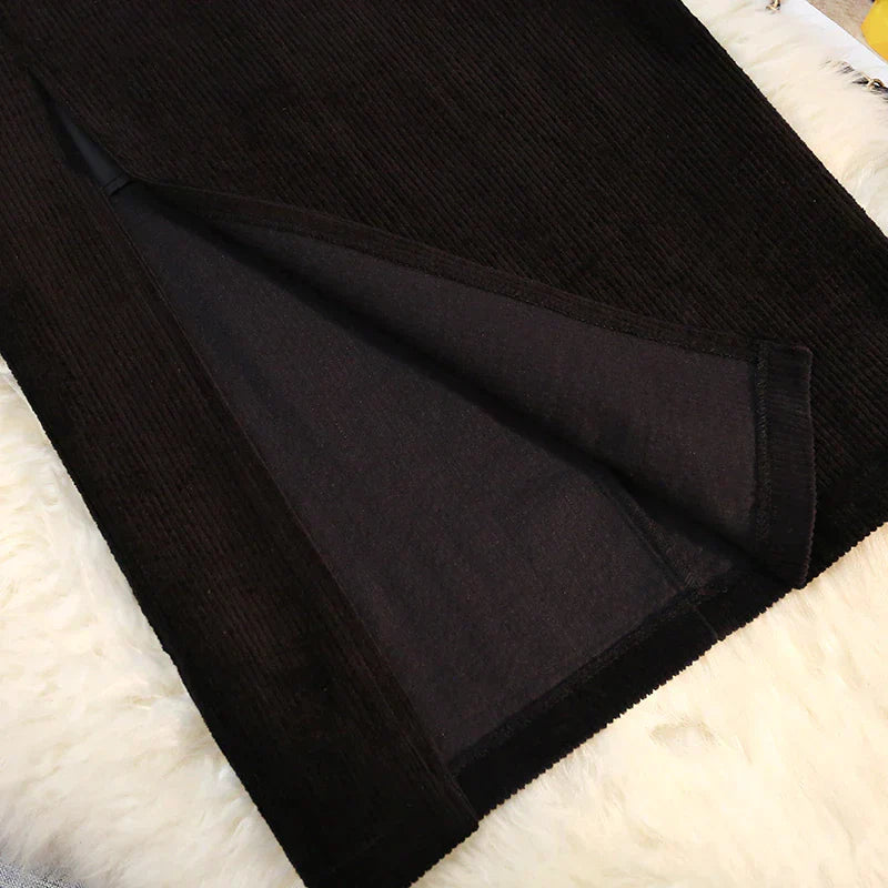 Saia Megyn Mid em Veludo cotelê