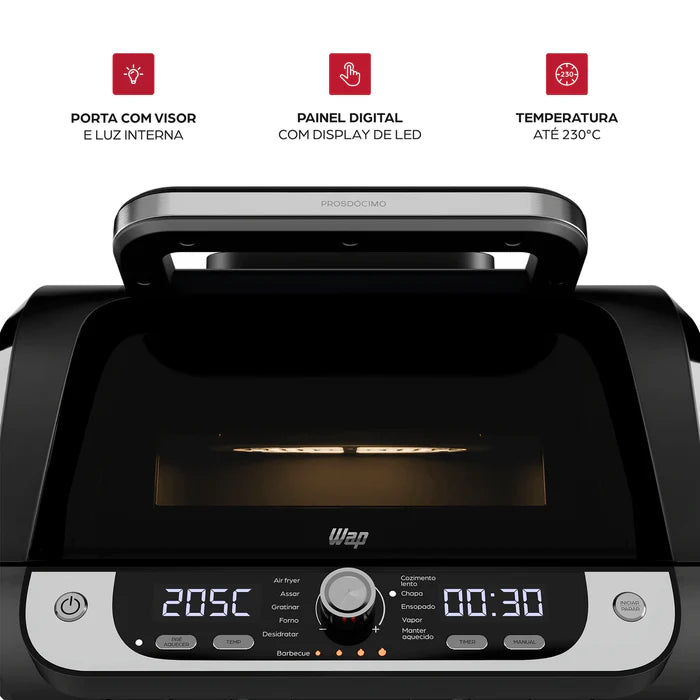Fritadeira Elétrica WAP Air Fryer Barbecue Digital