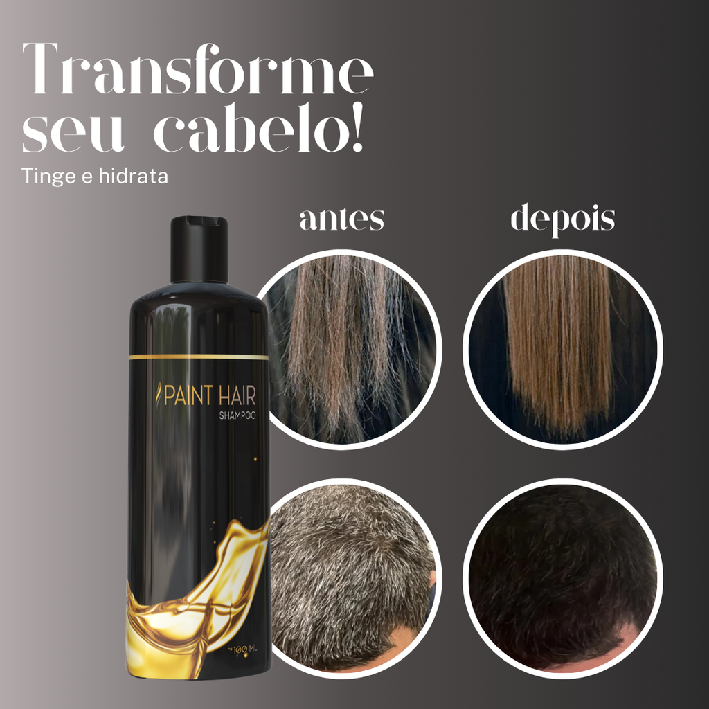(COMPRE 1 LEVE 2) Shampoo Paint Hair - 3 em 1 [Tinge, Hidrata e Promove o Crescimento]