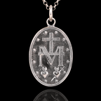 Colar Medalha Milagrosa Virgem Maria em Prata Esterlina