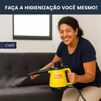 Limpador à Vapor com 9 acessórios + Brinde Esponja Mágica