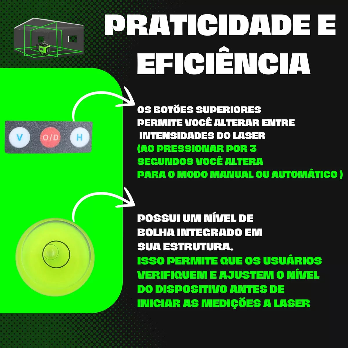 Kit Nível Laser Verde 12 Linhas 40m com Tripé + Esquadro + Suporte -  Recarregável [ENVIO FULL]