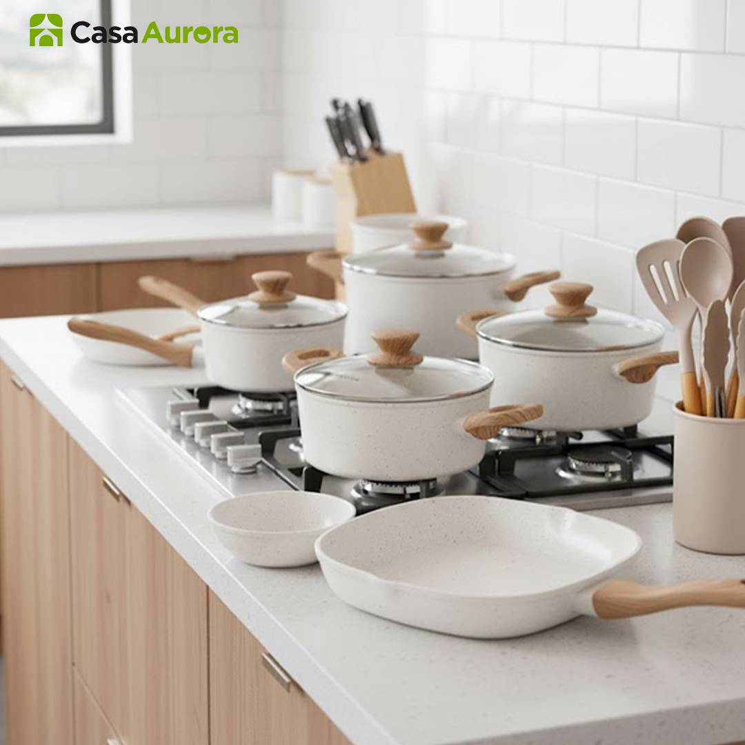 Kit Cozinha dos Sonhos: 9 Panelas Ceramica + 13 Utensílios de Brinde
