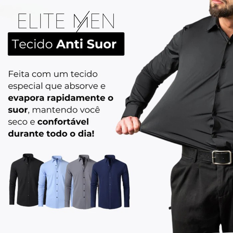 Kit 4 Camisas Ultra tec + 4 Calças Gentleman + Brinde Relogio de Couro