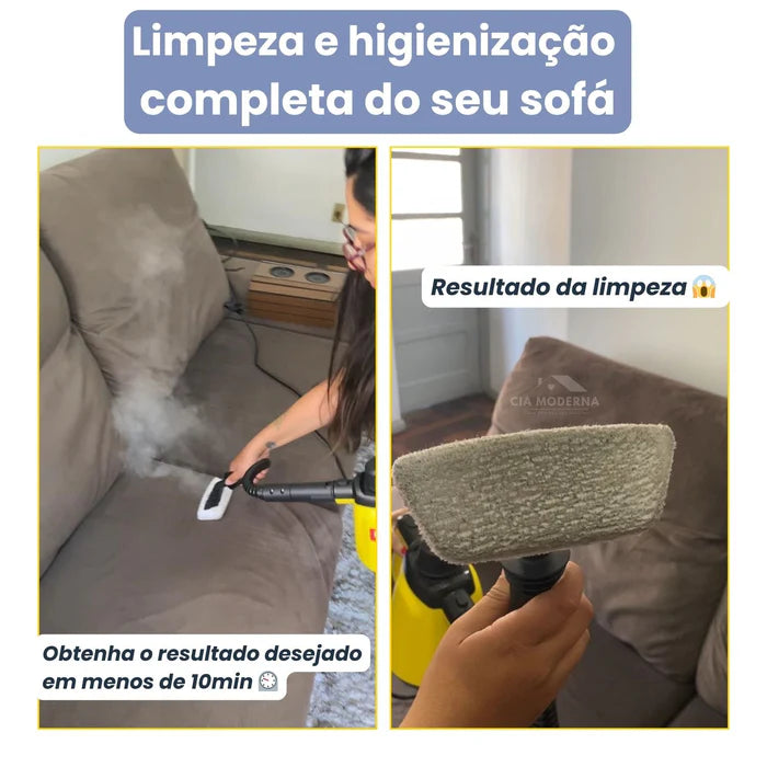 Limpador à Vapor com 9 acessórios + Brinde Esponja Mágica