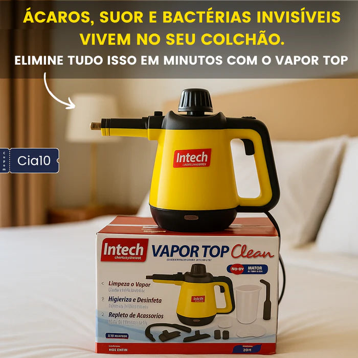 Limpador à Vapor com 9 acessórios + Brinde Esponja Mágica