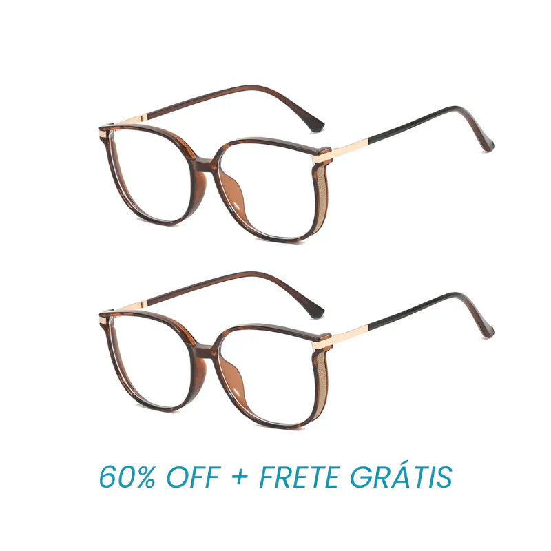 Óculos Multifocal Crystal Fashion - Se Adapta Ao Seu Grau (Compre 1 Leve 2 + Brinde Capinha Protetora)