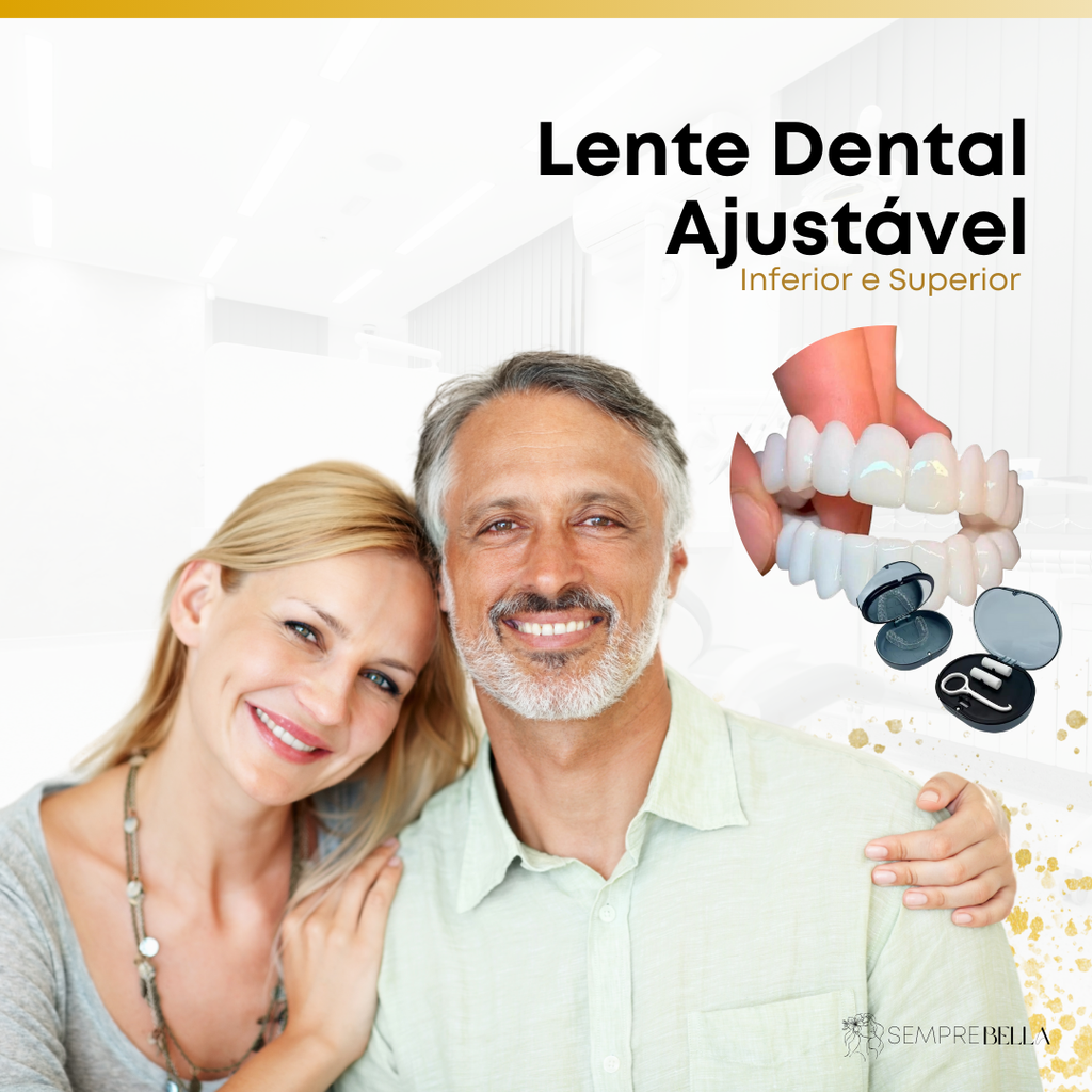 (Compre 1 Leve 2) Lente Dental Ajustável - Inferior e Superior | BRINDE CAPINHA PROTETORA + FRETE GRÁTIS!