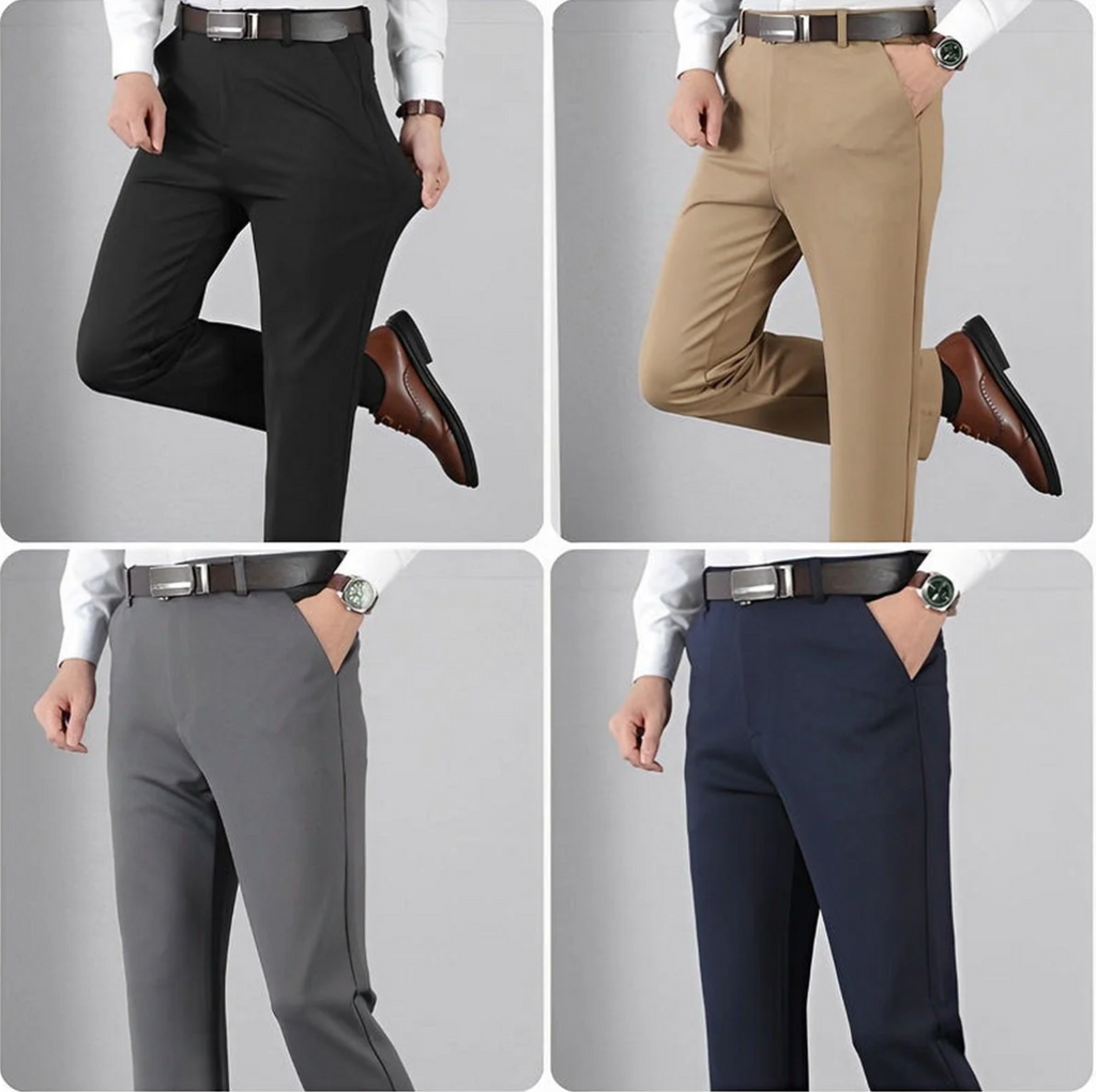 Kit 4 Calças Social Clássica Alfaiataria Gentleman + Brinde Cinto Social Couro