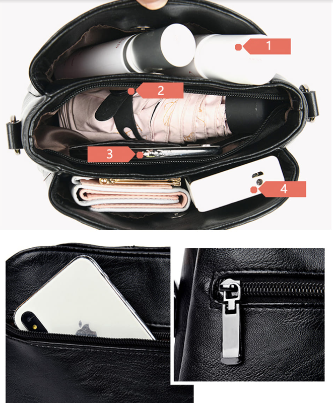 Bolsa de couro de alça transversal- Ecouer