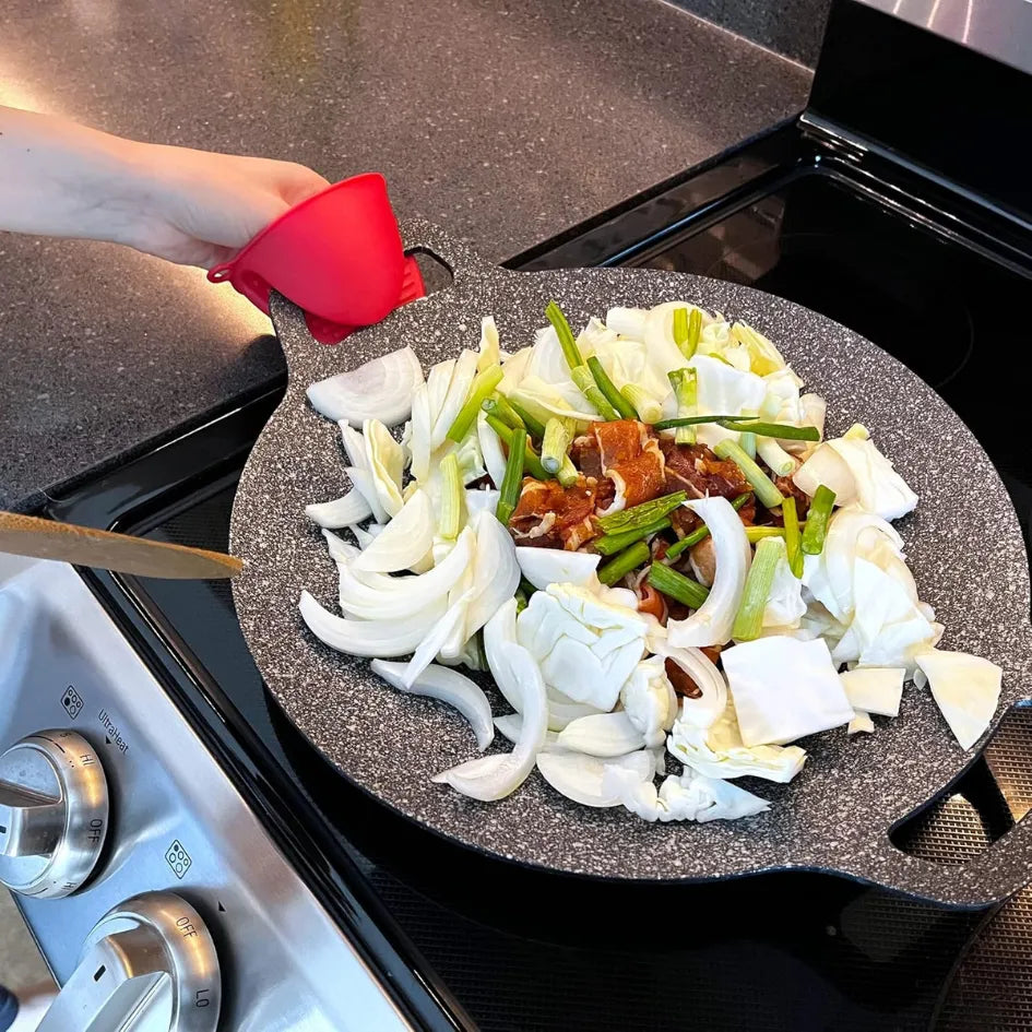 CookFlex™ – Frigideira de Pedra Vulcânica Antiaderente + Livro Digital com 30 Receitas Saudáveis e Rápidas para o Dia a Dia!