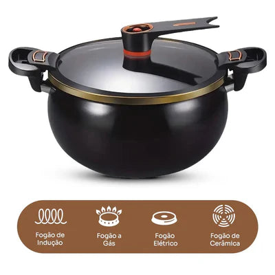 Panela de Micropressão Antiaderente e Antiexplosiva – [Leve 2 Pague 1] + Brinde