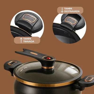 Panela de Micropressão Antiaderente e Antiexplosiva – [Leve 2 Pague 1] + Brinde