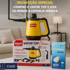 Limpador à Vapor com 9 acessórios + Brinde Esponja Mágica
