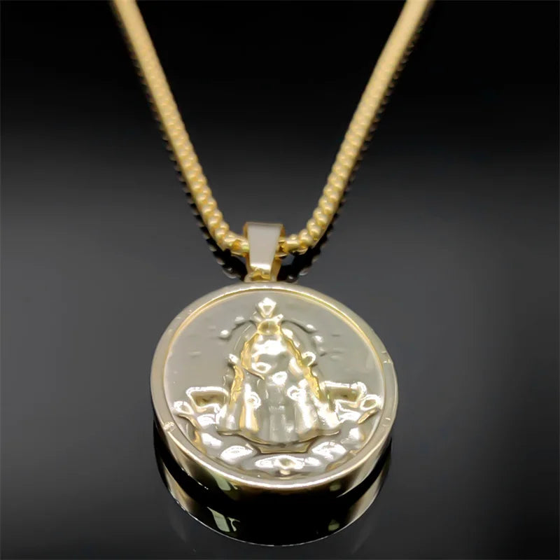 COLAR NOSSA SENHORA - FOLHEADO A OURO + FRETE GRATUITO