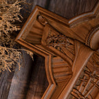 Cruz da Ascensão de Jesus Escultura em Madeira