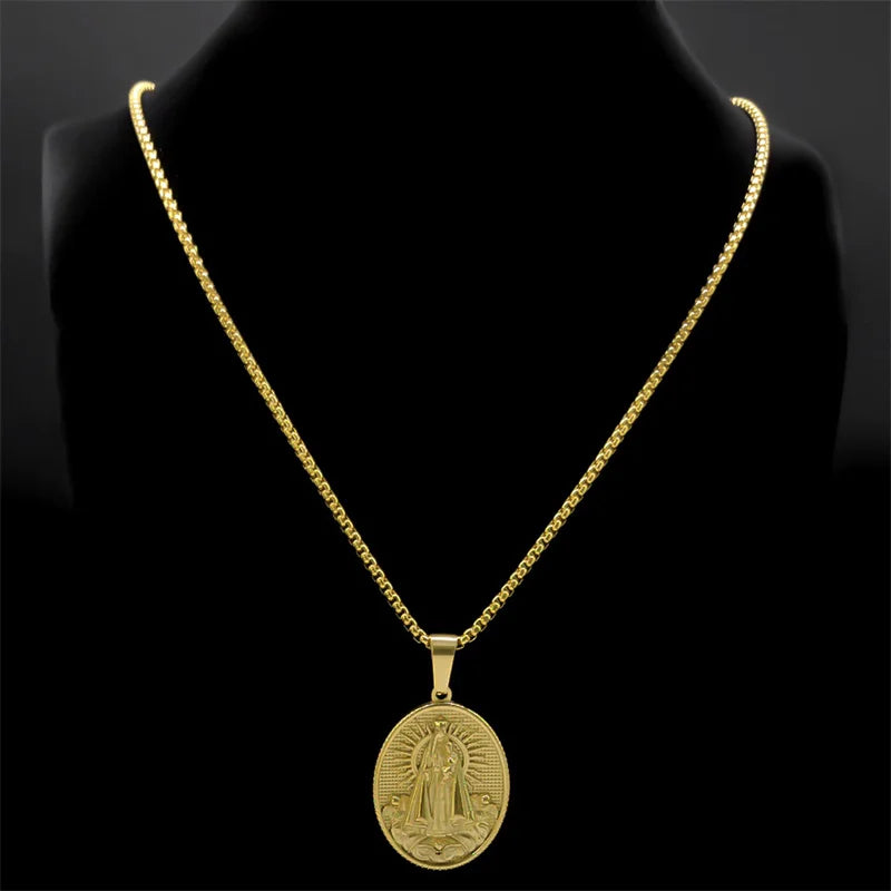 COLAR NOSSA SENHORA - FOLHEADO A OURO + FRETE GRATUITO