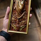 Cruz de Escultura em Madeira da Ascensão de Jesus