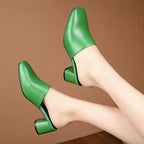 Mule Ortopédico de Couro Melina - Salto Bloco Confort