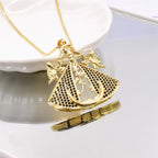 COLAR APARECIDA EM OURO E ZIRCÔNIAS