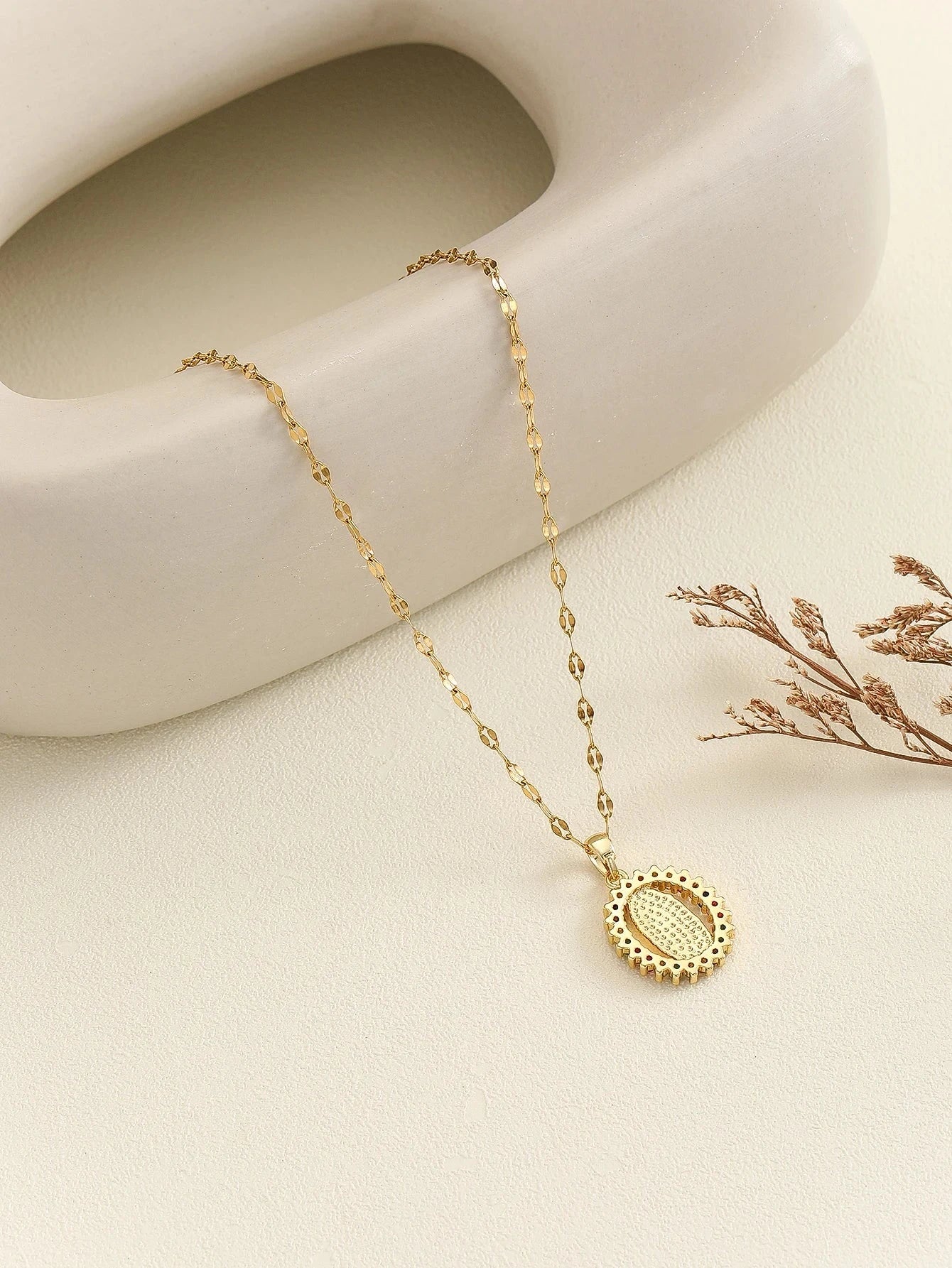 Colar Virgem Maria Colorido Feminino de Zircão