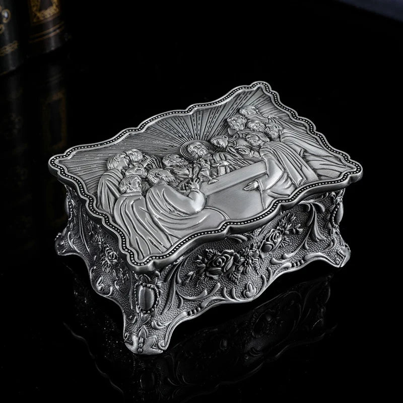 Porta-jóias a Última Ceia Jóias Religiosas Anel Colar Caixa Presente