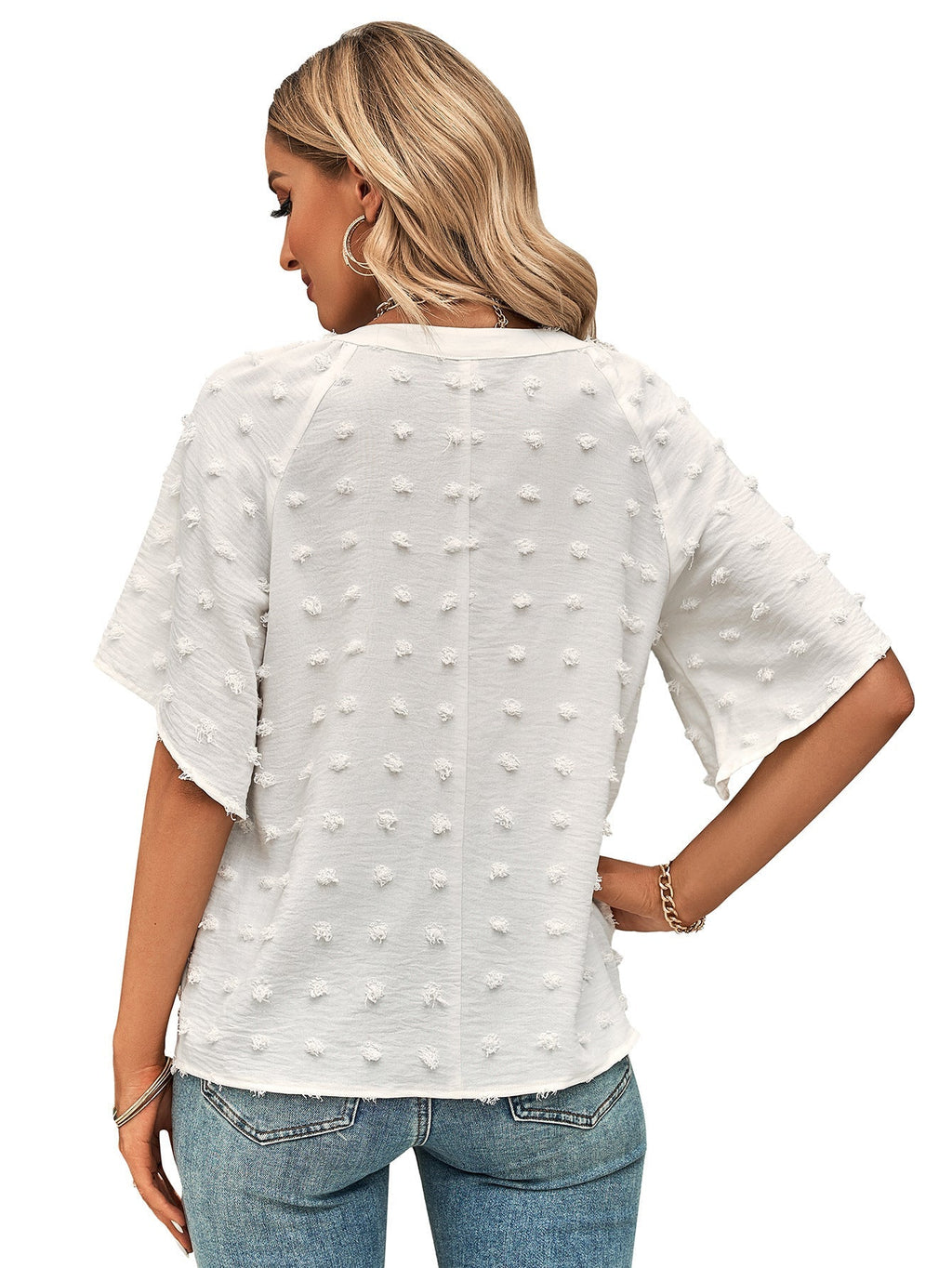 Blusa  Malú Tecido Texturizado Decote V
