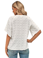 Blusa  Malú Tecido Texturizado Decote V