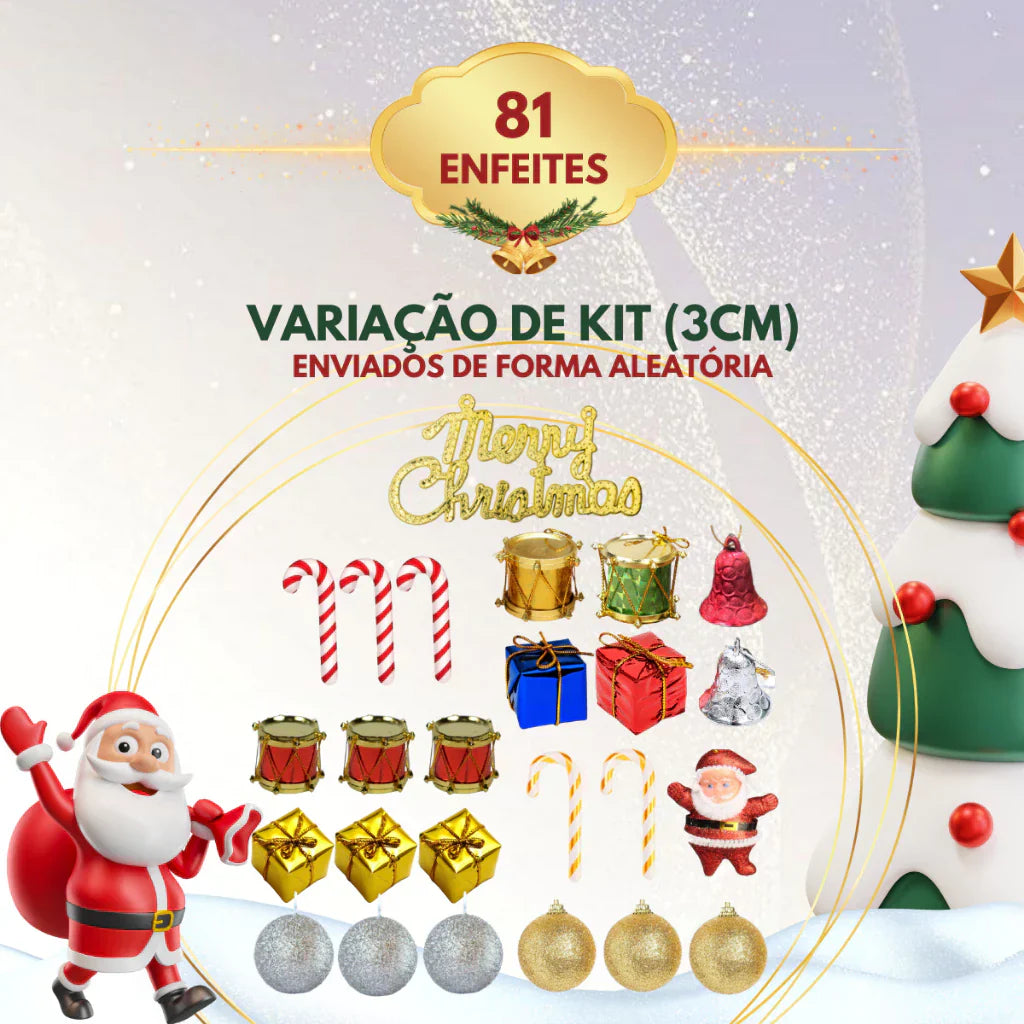 Árvore Natal Pinheiro Premium 200 Galhos Enfeitada Decorada + Kit Completo Enfeites