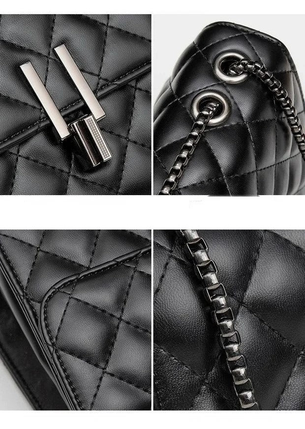 Bolsa Virginia de Couro Legítimo com Alça de Corrente