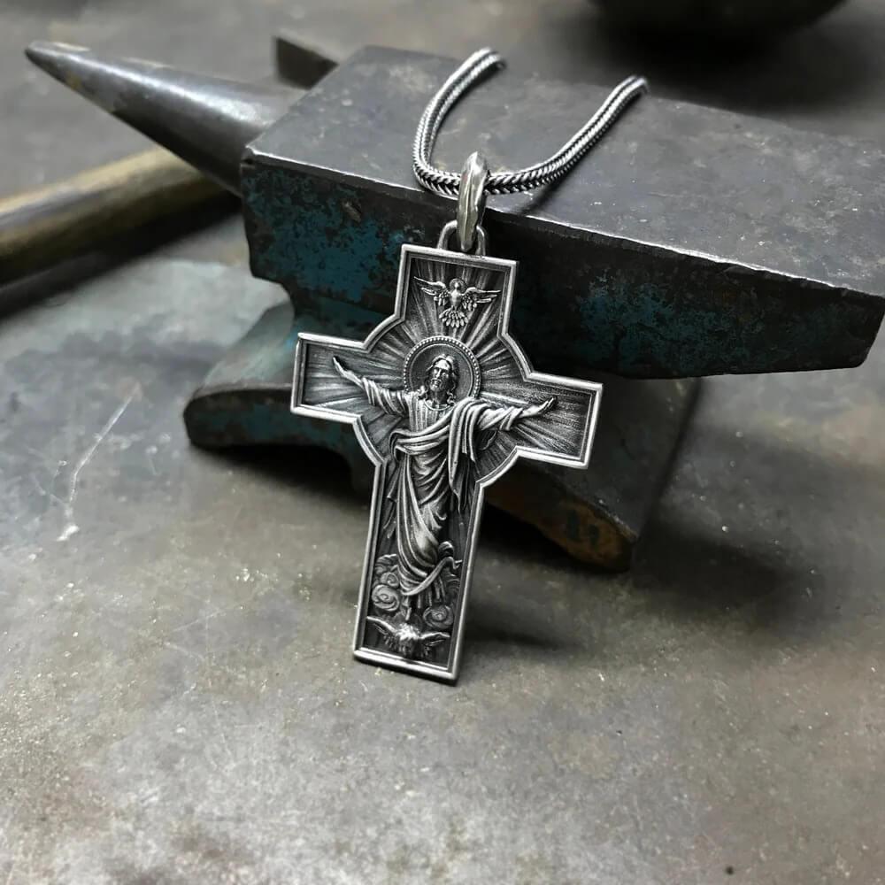 Colar Cruz de Ascensão de Jesus – Obrigado Pelo seu Amor e Perdão