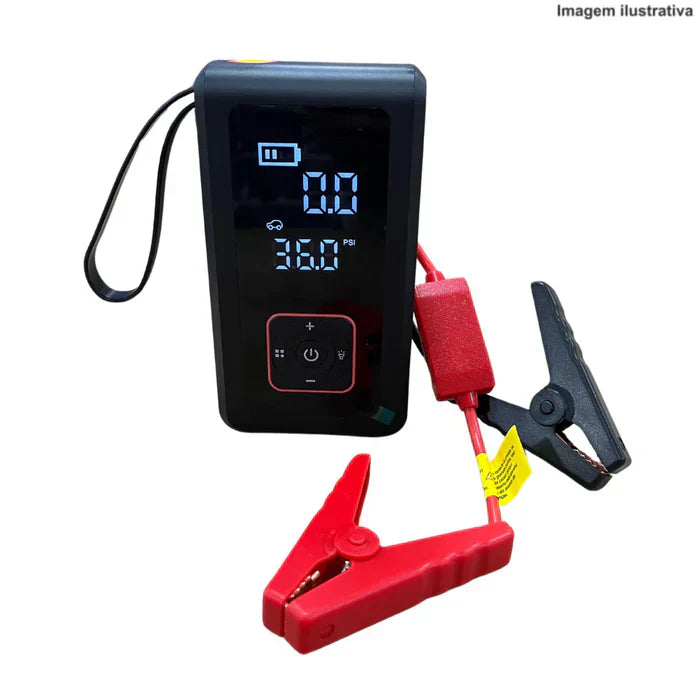 (ÚLTIMAS UNIDADES) KIT 3 EM 1 - CARREGADOR DE BATERIA + BOMBA DE AR PORTÁTIL + LANTERNA 450 LM