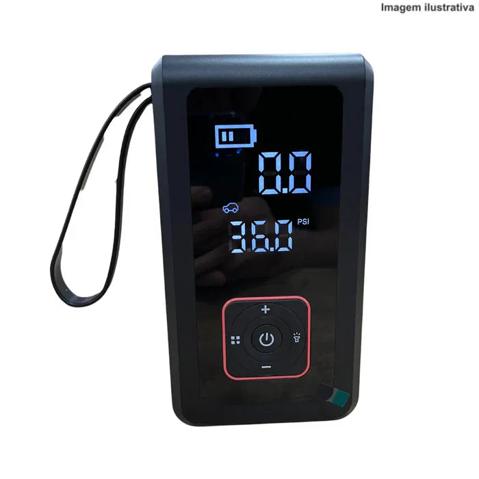 (ÚLTIMAS UNIDADES) KIT 3 EM 1 - CARREGADOR DE BATERIA + BOMBA DE AR PORTÁTIL + LANTERNA 450 LM