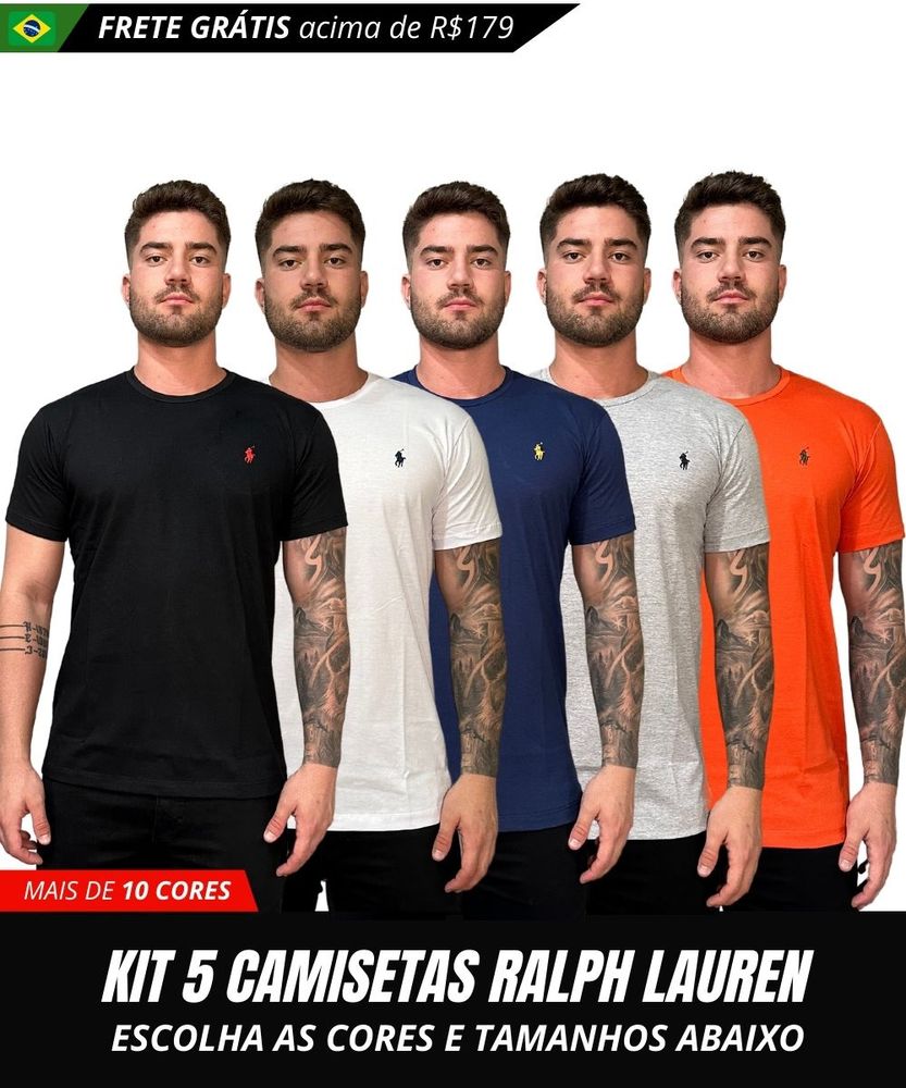 Kit 5 Camisetas Polo Ralph Lauren