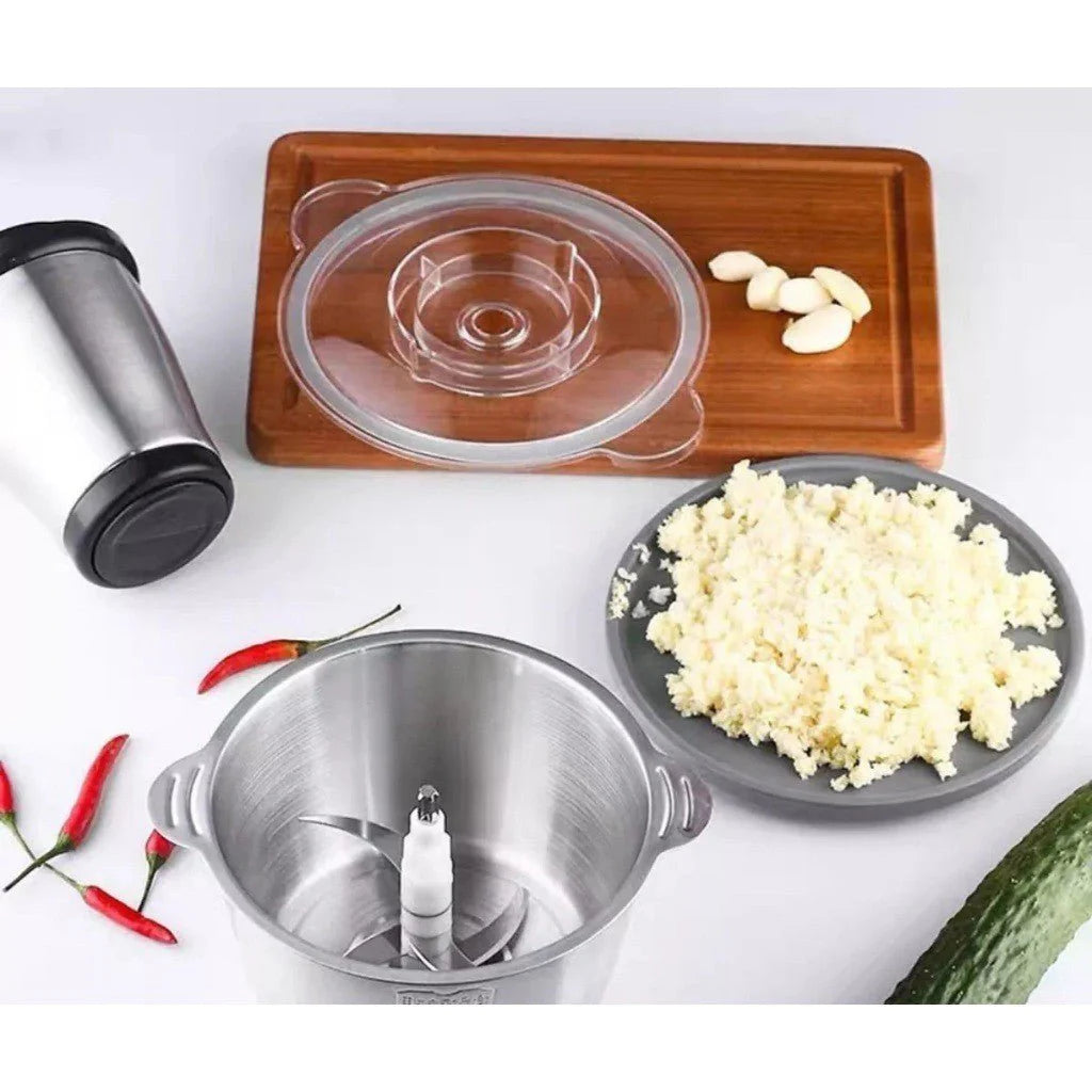 Processador e Triturador Elétrico 2L + Brinde: Potes Herméticos para Armazenamento!